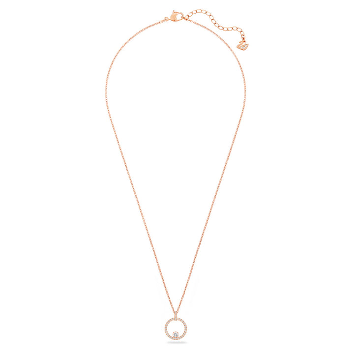 Niche Jewellery Swarovski Creativity Circle Pendant - White with Rose Gold Plating detail