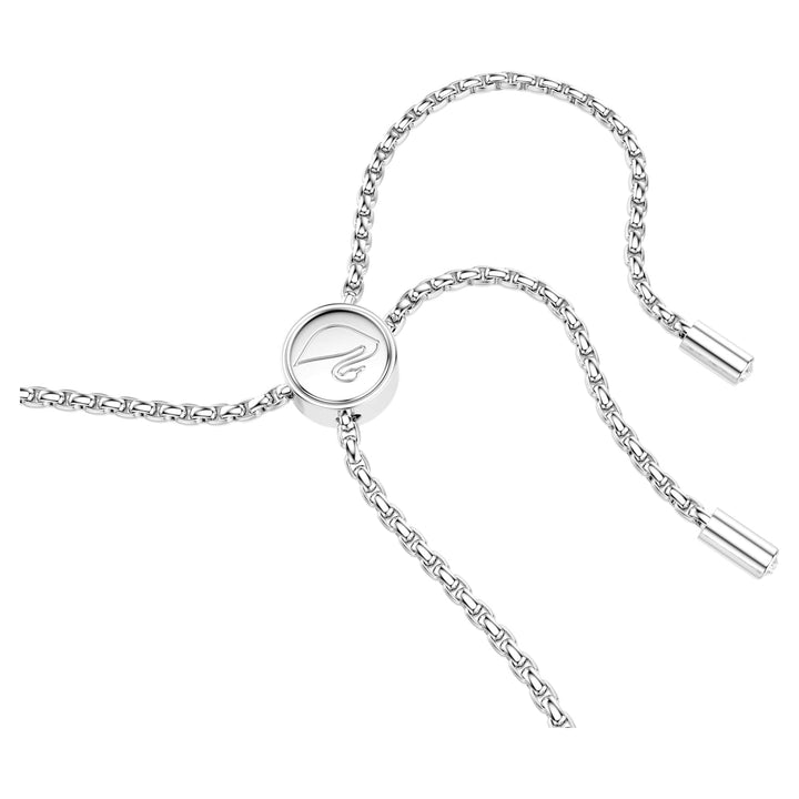 Niche Jewellery Swarovski Subtle Double Bracelet - White with Rhodium Plating detail