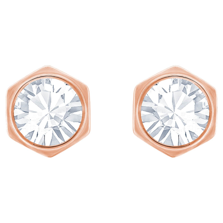 Niche Jewellery Swarovski Hexagonal Stud Earrings - Rose Gold plating