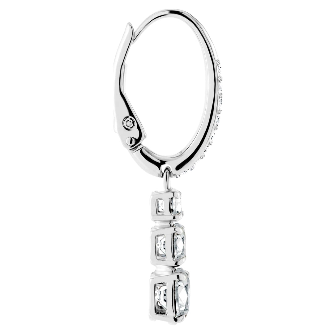 Niche Jewellery Swarovski Attract Trilogy Round Pierced Earrings - White with Rhodium Plating detail