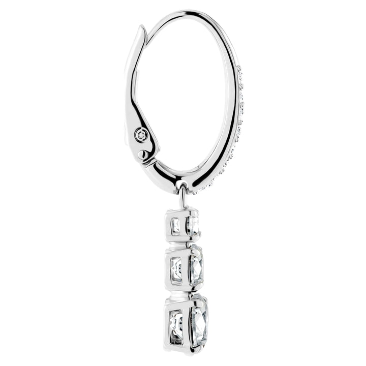 Niche Jewellery Swarovski Attract Trilogy Round Pierced Earrings - White with Rhodium Plating detail