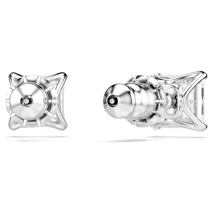 Niche Jewellery Swarovski Attract Square Stud Earrings - White with Rhodium Plating detail