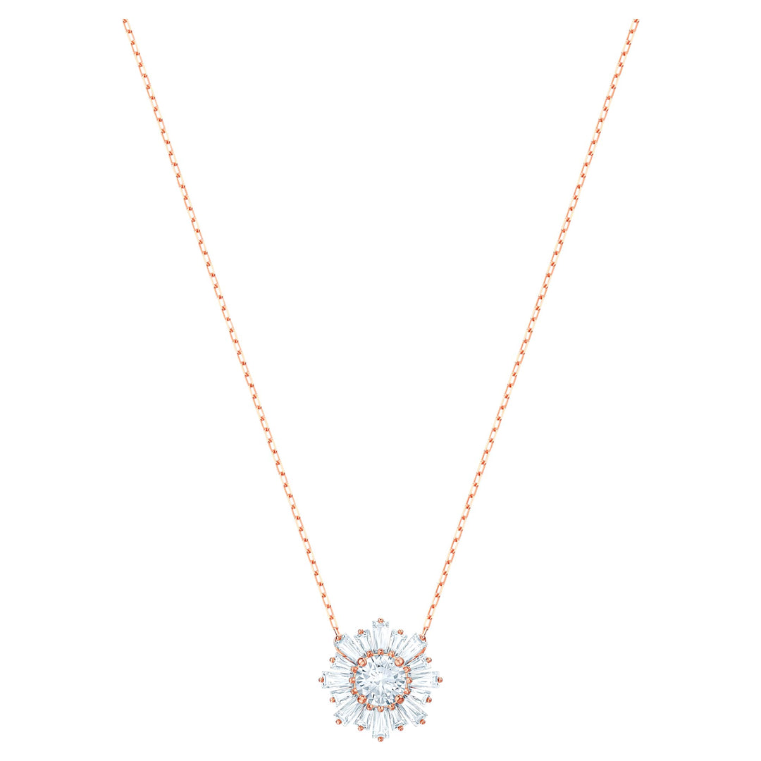 Niche Jewellery Swarovski Sunshine Pendant - White with Rose Gold Plating