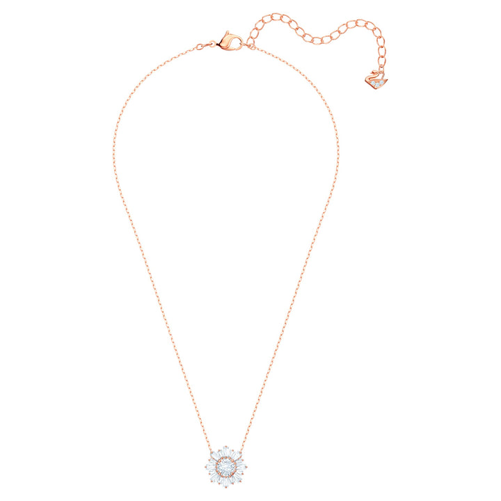 Niche Jewellery Swarovski Sunshine Pendant - White with Rose Gold Plating detail