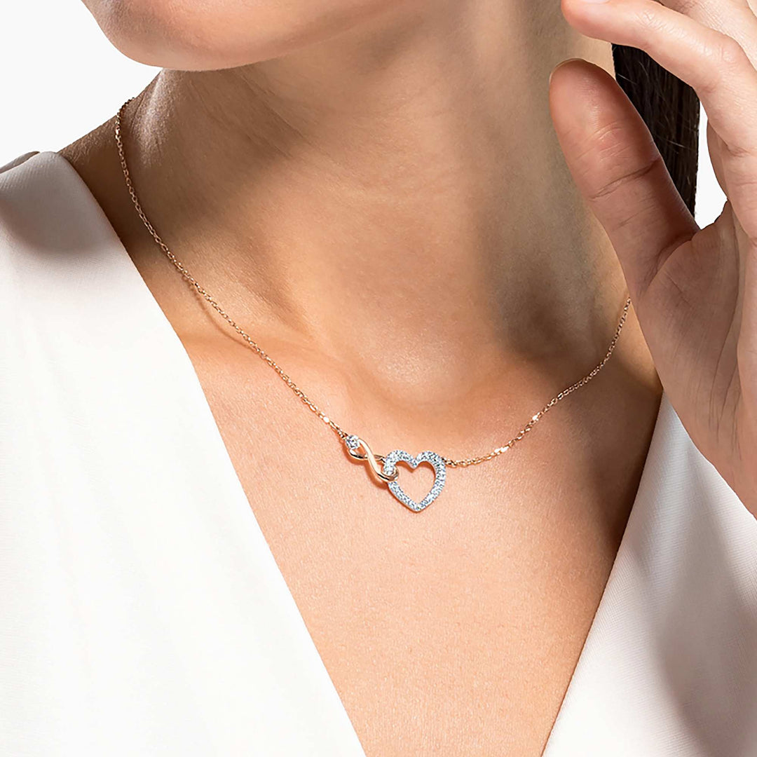 Niche Jewellery Swarovski Infinity Heart Necklace - Mixed Metal Finish detail