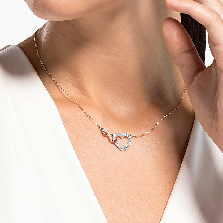 Niche Jewellery Swarovski Infinity Heart Necklace - Mixed Metal Finish detail