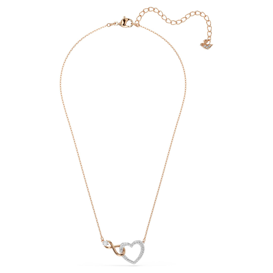 Niche Jewellery Swarovski Infinity Heart Necklace - Mixed Metal Finish detail