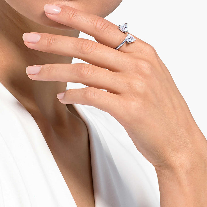 Niche Jewellery Swarovski Attract Soul Heart Ring - Rhodium Plating detail