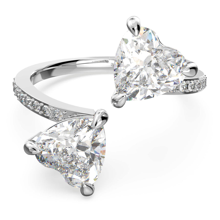 Niche Jewellery Swarovski Attract Soul Heart Ring - Rhodium Plating