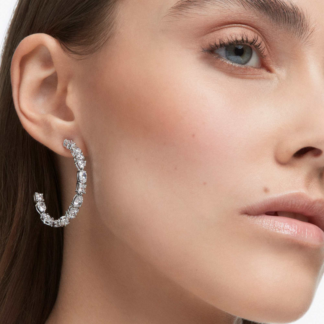 Niche Jewellery Swarovski Tennis Deluxe Hoop Earrings detail