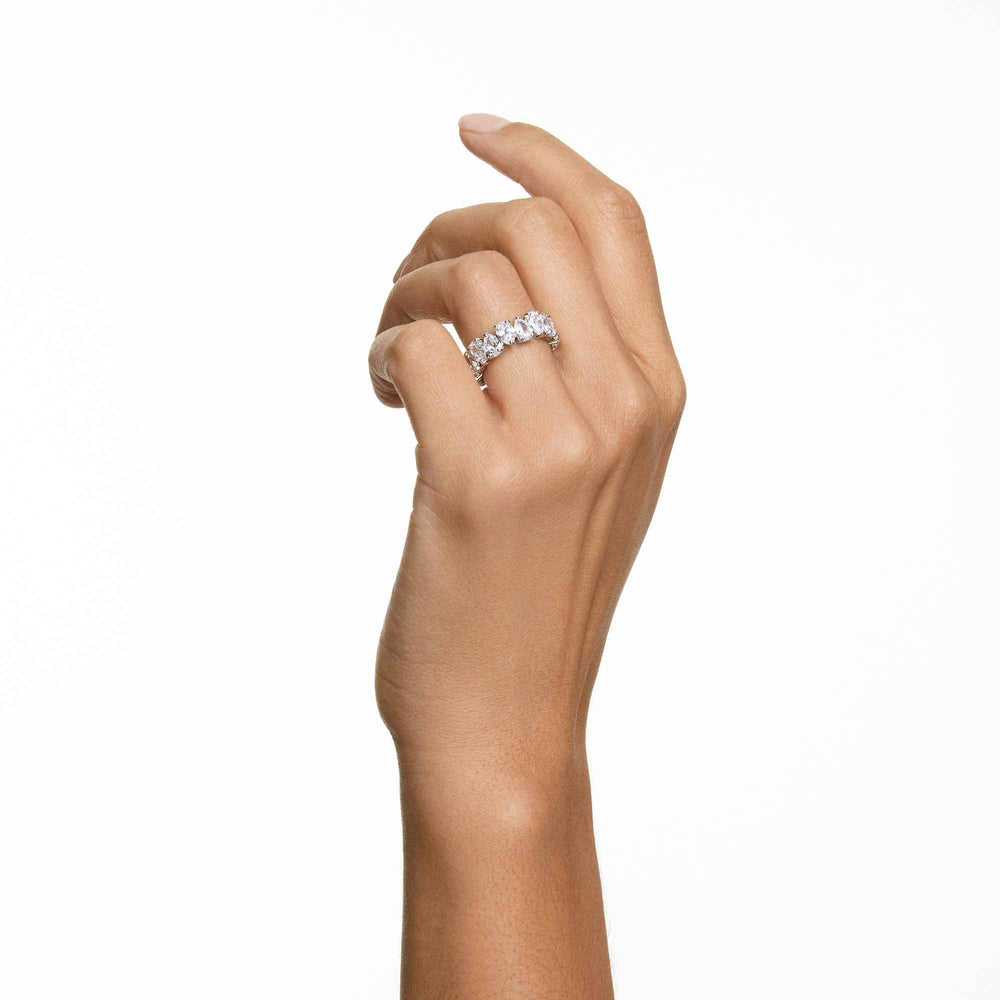 Niche Jewellery Swarovski Vittore Pear Ring - White with Rhodium Plating detail
