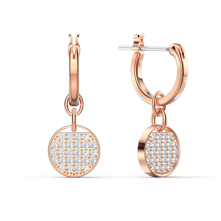 Niche Jewellery Swarovski Ginger Mini Hoop Earrings - Rose Gold Plating detail