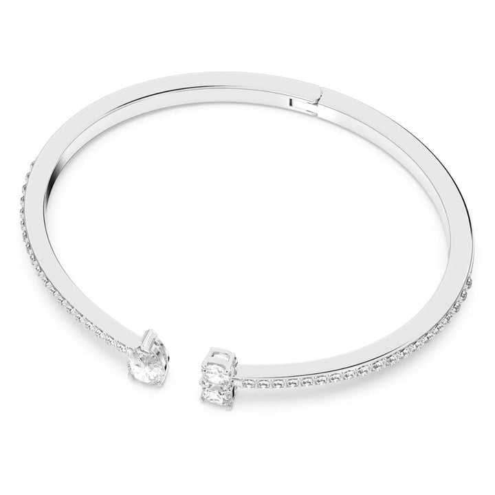 Swarovski Attract Cuff - White with Rhodium Plating