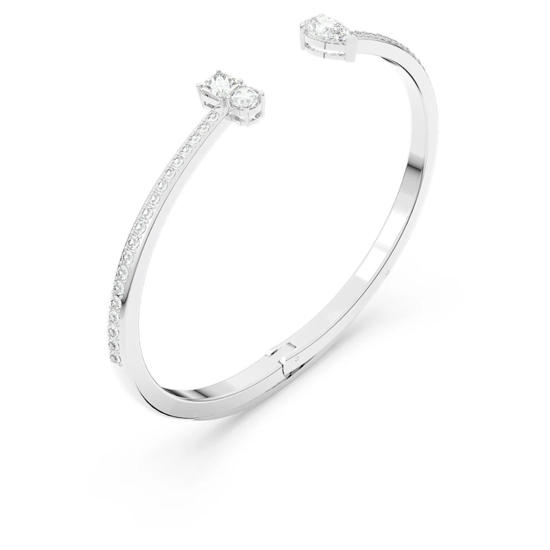 Swarovski Attract Cuff - White with Rhodium Plating