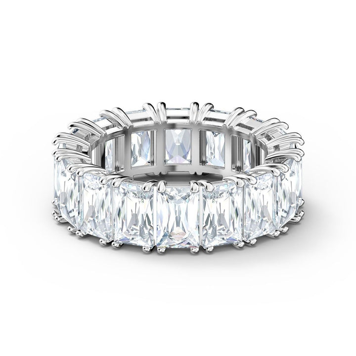 Swarovski Vittore Wide Ring - White with Rhodium Plating
