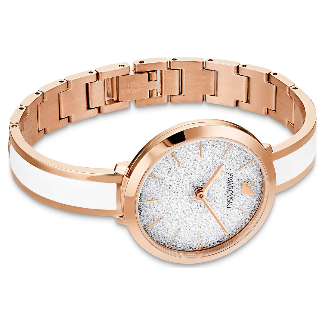 Niche Jewellery Swarovski Crystalline Delight Watch - White with Rose Gold Plating detail