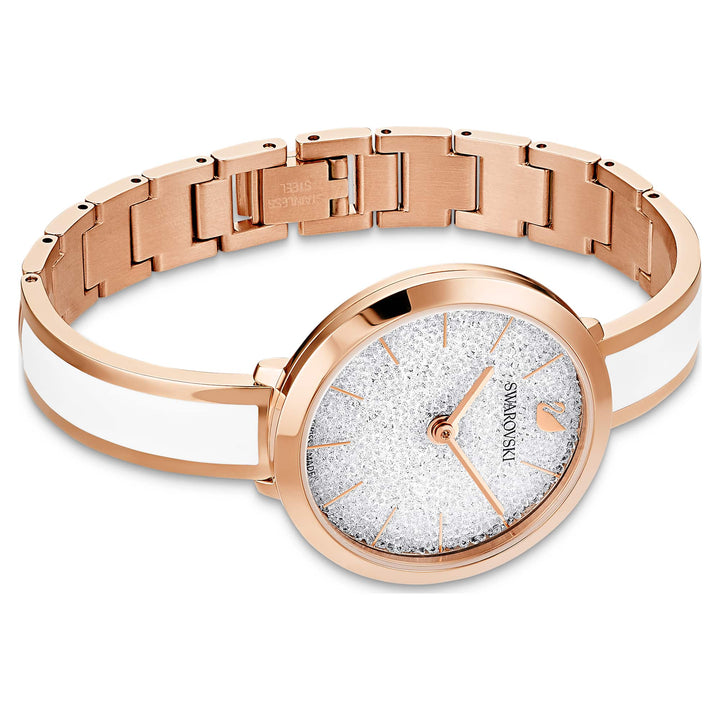 Niche Jewellery Swarovski Crystalline Delight Watch - White with Rose Gold Plating detail