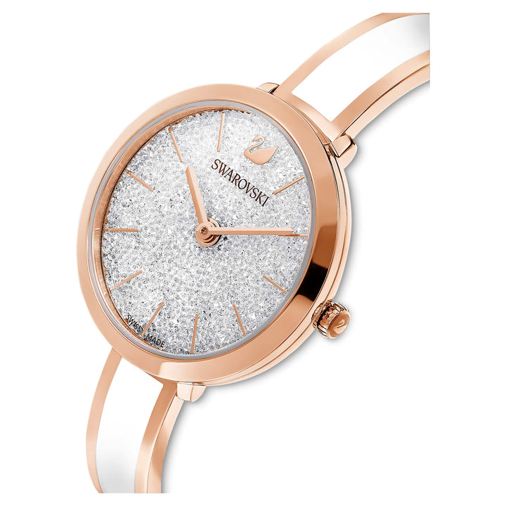 Niche Jewellery Swarovski Crystalline Delight Watch - White with Rose Gold Plating detail