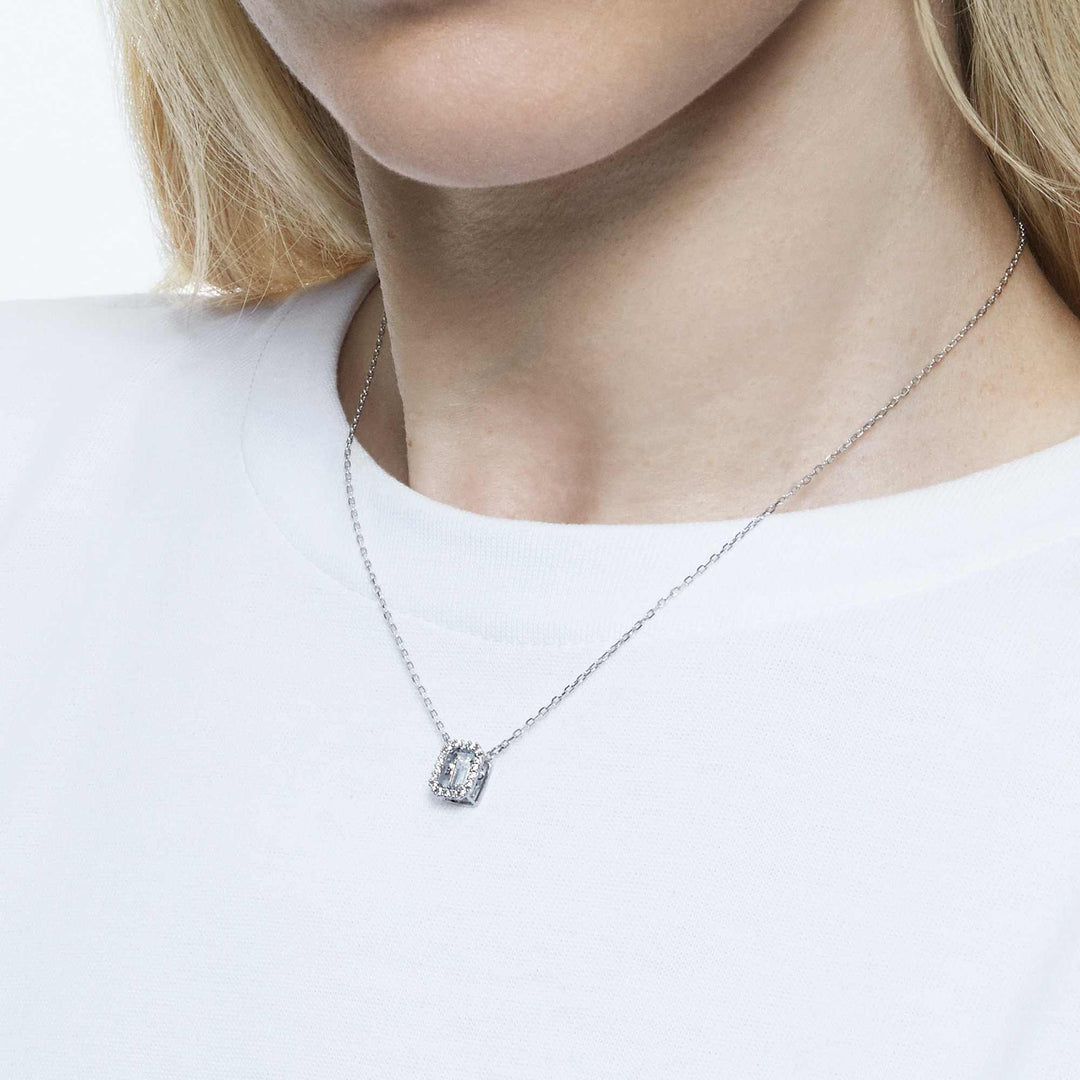 Niche Jewellery Swarovski Dancing Crystals Millenia Square Necklace - White with Rhodium Plating detail