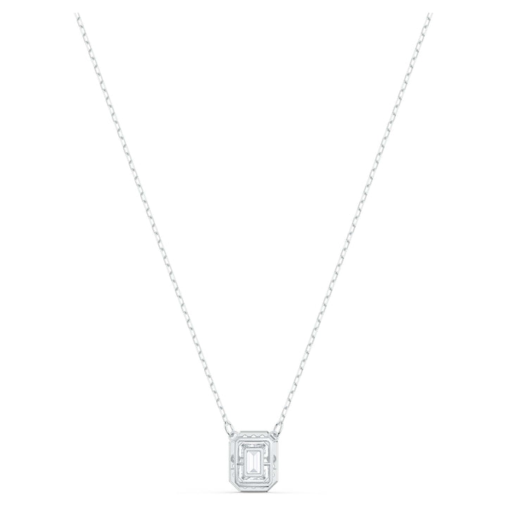 Niche Jewellery Swarovski Dancing Crystals Millenia Square Necklace - White with Rhodium Plating detail