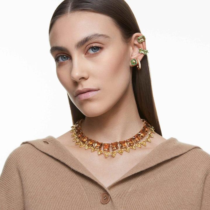 Niche Jewellery Swarovski Millenia Necklace Triangle - Yellow with Gold Tone Plating detail