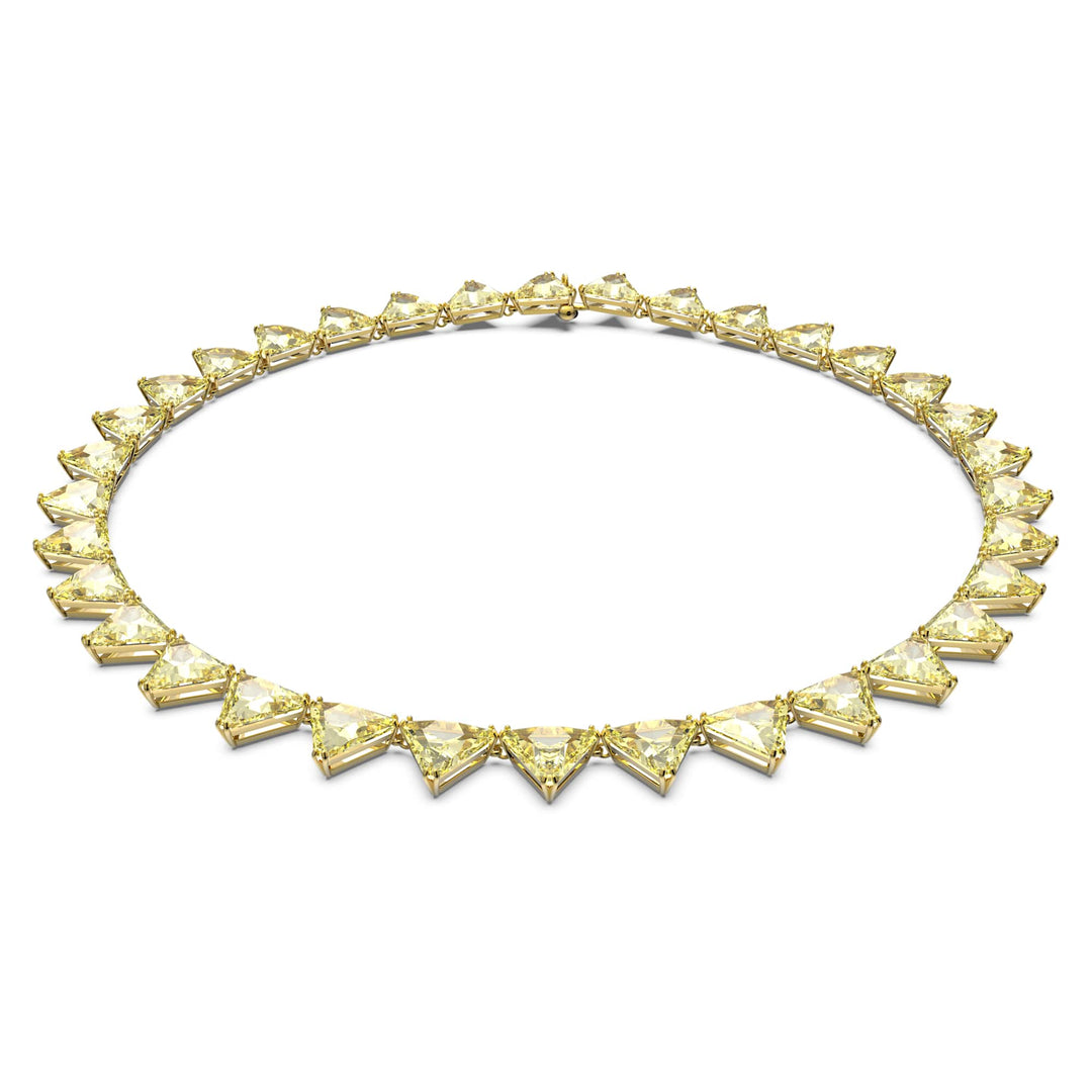 Niche Jewellery Swarovski Millenia Necklace Triangle - Yellow with Gold Tone Plating