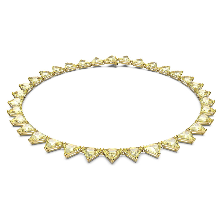 Niche Jewellery Swarovski Millenia Necklace Triangle - Yellow with Gold Tone Plating