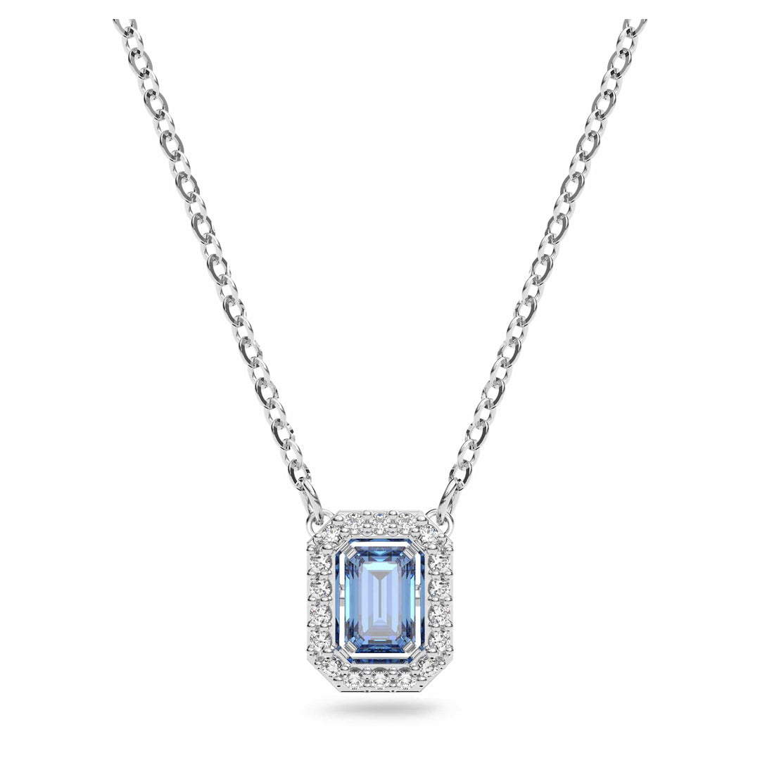 Niche Jewellery Swarovski Millenia Octagon Cut Pendant - Blue with Rhodium Plating