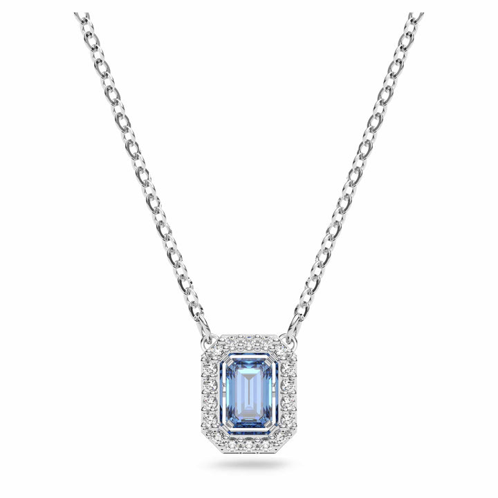 Niche Jewellery Swarovski Millenia Octagon Cut Pendant - Blue with Rhodium Plating