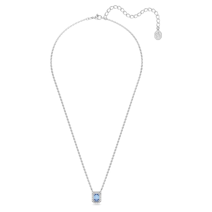 Niche Jewellery Swarovski Millenia Octagon Cut Pendant - Blue with Rhodium Plating detail
