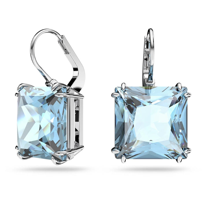 Swarovski Millenia Square Cut Earrings - Blue with Rhodium Plating 5619472