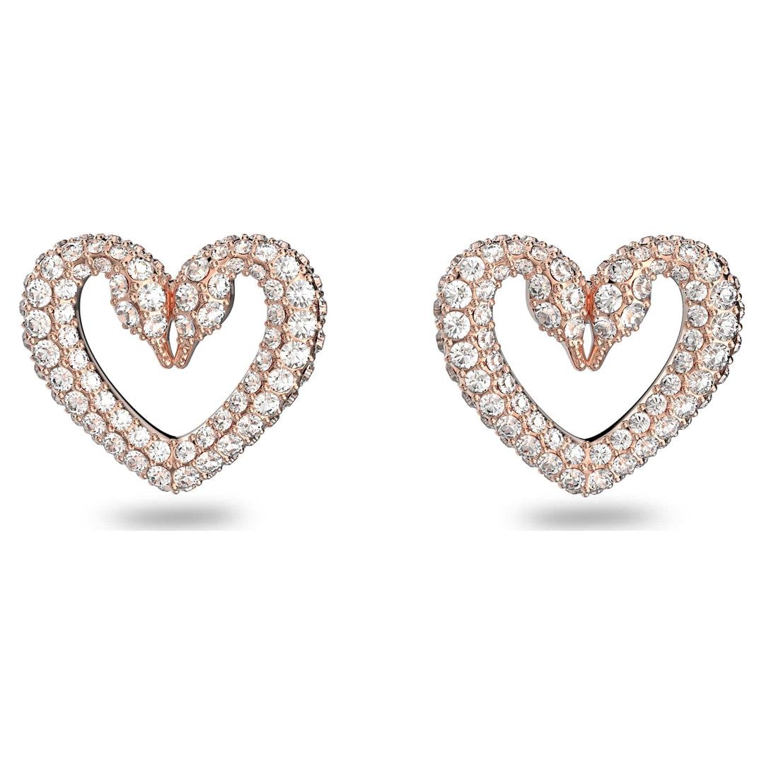 Niche Jewellery Swarovski Una Small Heart Earrings - Rose Gold Plating