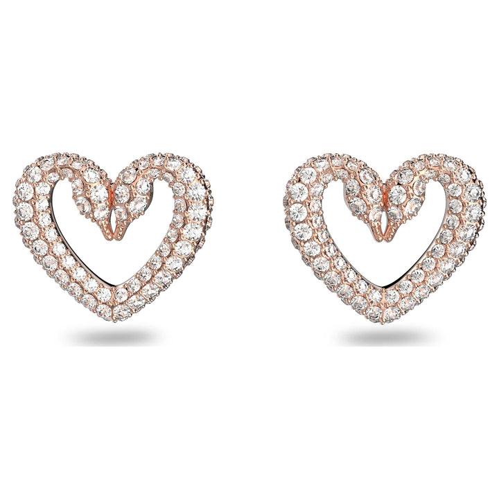Niche Jewellery Swarovski Una Small Heart Earrings - Rose Gold Plating