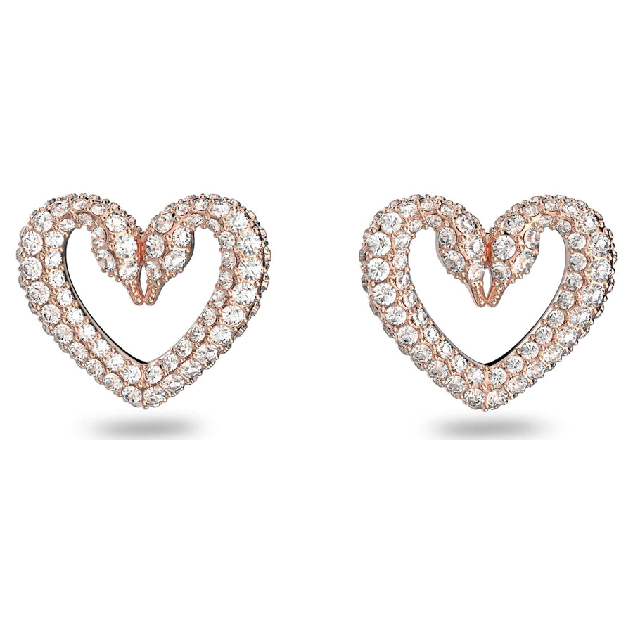 Niche Jewellery Swarovski Una Small Heart Earrings - Rose Gold Plating