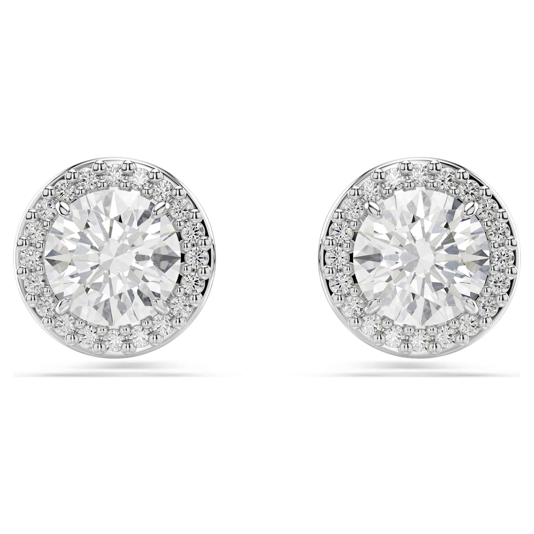 Niche Jewellery Swarovski Constella Halo Stud Earrings - White with Rhodium Plating