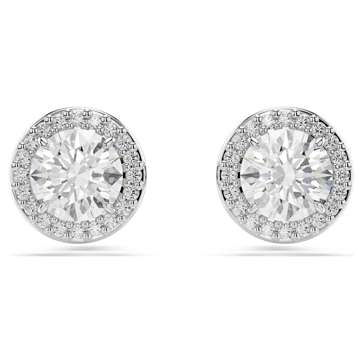 Niche Jewellery Swarovski Constella Halo Stud Earrings - White with Rhodium Plating