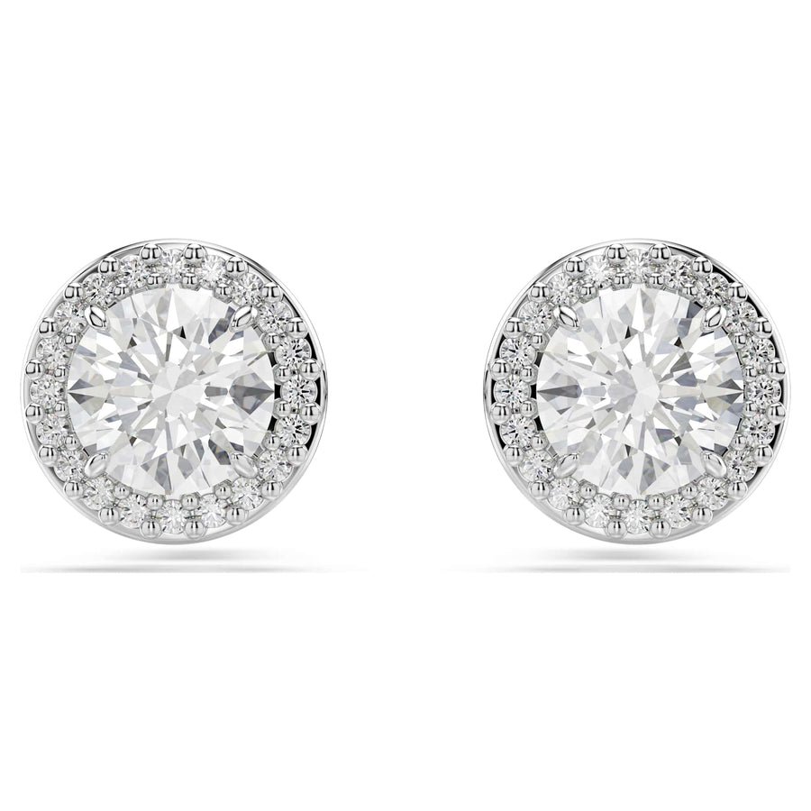 Niche Jewellery Swarovski Constella Halo Stud Earrings - White with Rhodium Plating