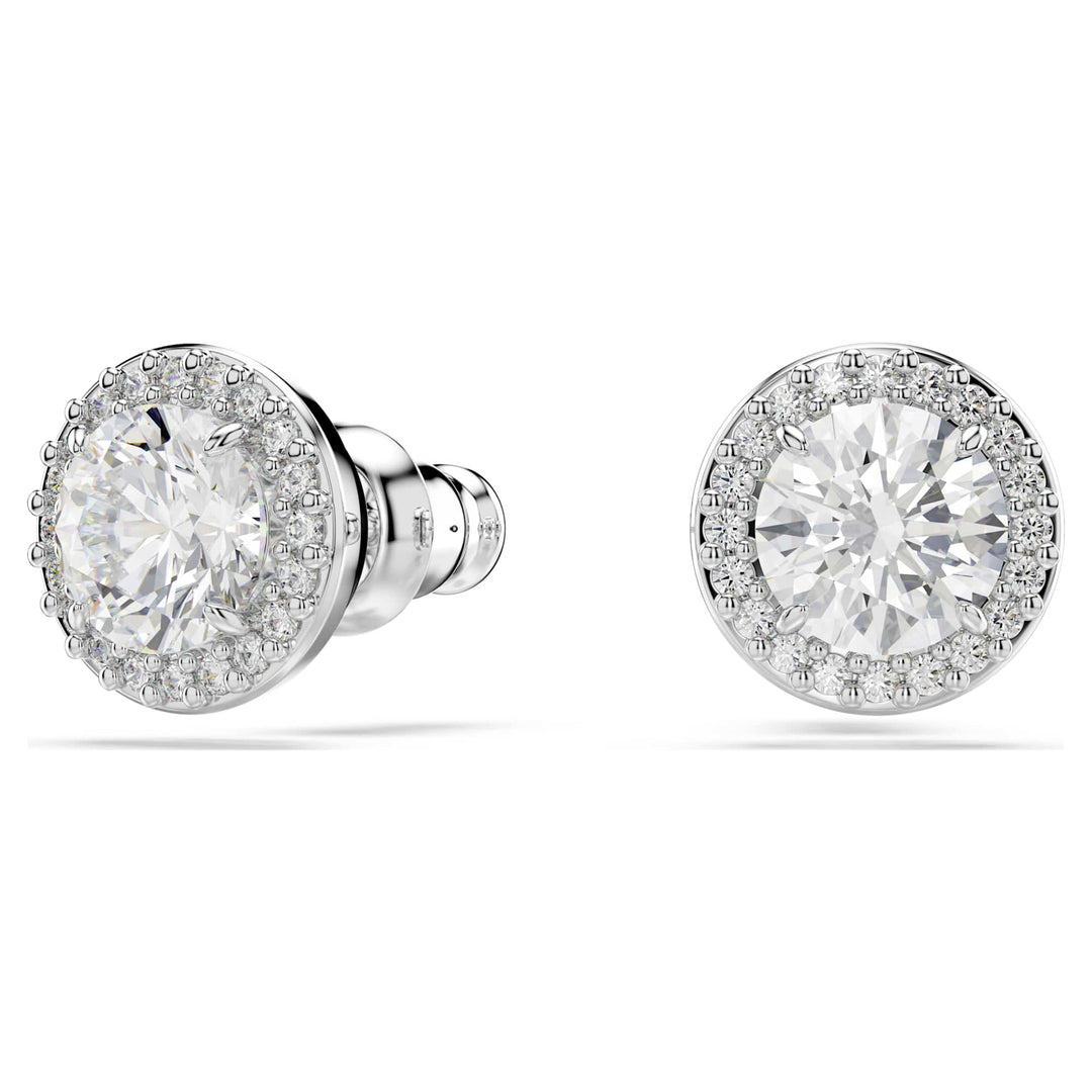 Niche Jewellery Swarovski Constella Halo Stud Earrings - White with Rhodium Plating detail