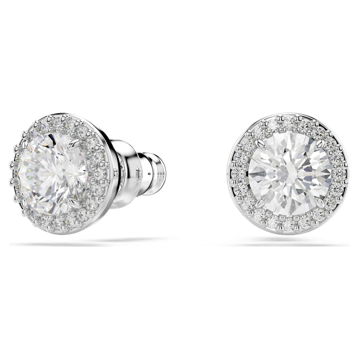 Niche Jewellery Swarovski Constella Halo Stud Earrings - White with Rhodium Plating detail