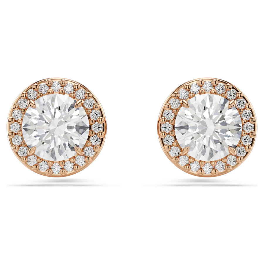 Niche Jewellery Swarovski Constella Halo Stud Earrings - White with Rose Gold Plating
