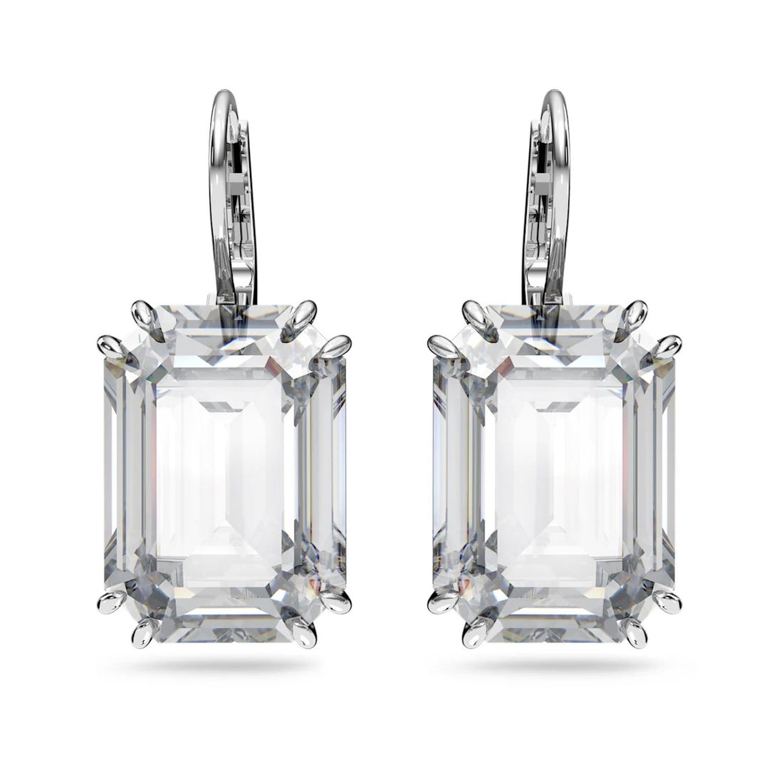 Swarovski Millenia Octagon Earrings - White with Rhodium Plating 5636569