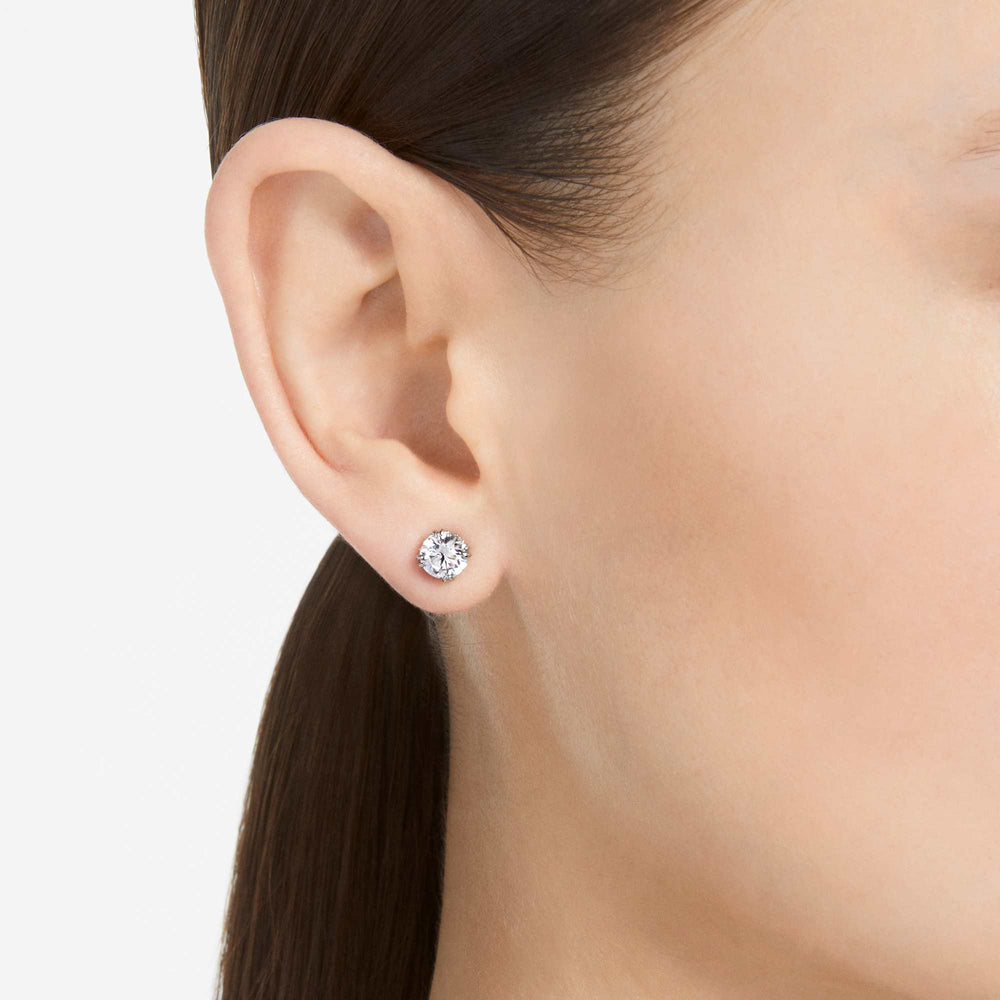 Niche Jewellery Swarovski Constella Stud Earrings - White with Rhodium Plating detail