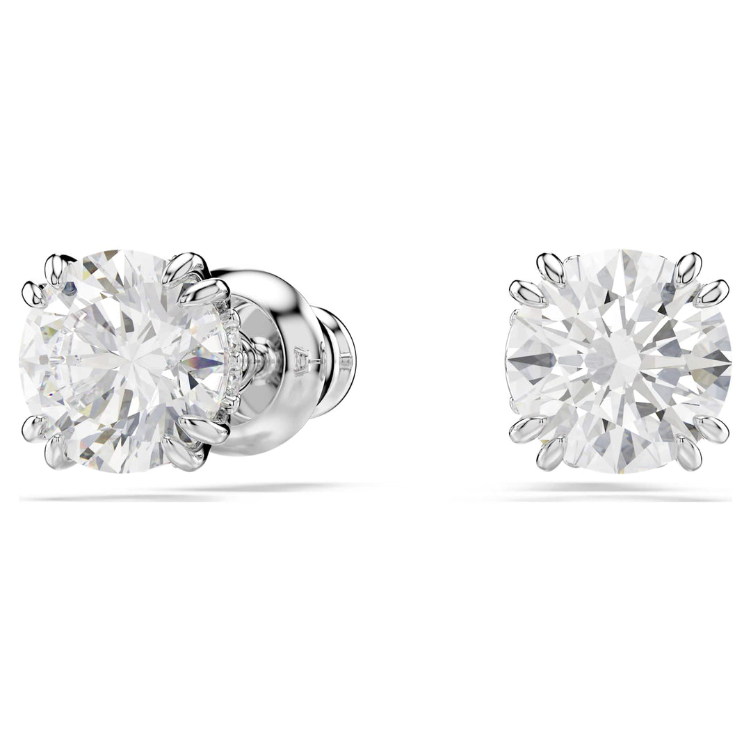 Niche Jewellery Swarovski Constella Stud Earrings - White with Rhodium Plating detail