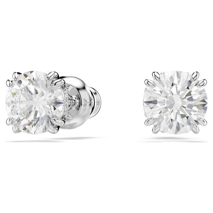 Niche Jewellery Swarovski Constella Stud Earrings - White with Rhodium Plating detail