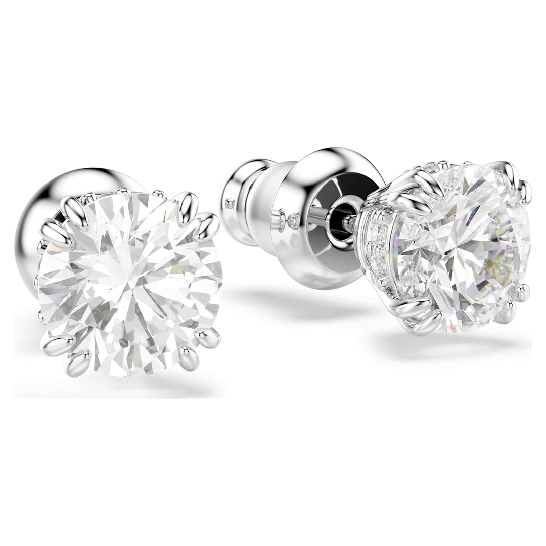 Niche Jewellery Swarovski Constella Stud Earrings - White with Rhodium Plating detail