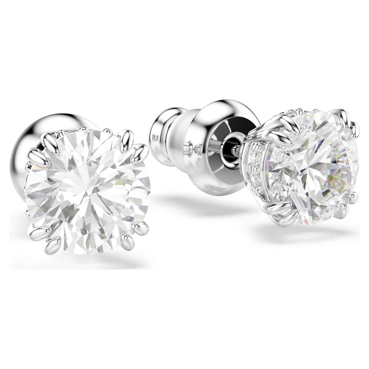 Niche Jewellery Swarovski Constella Stud Earrings - White with Rhodium Plating detail