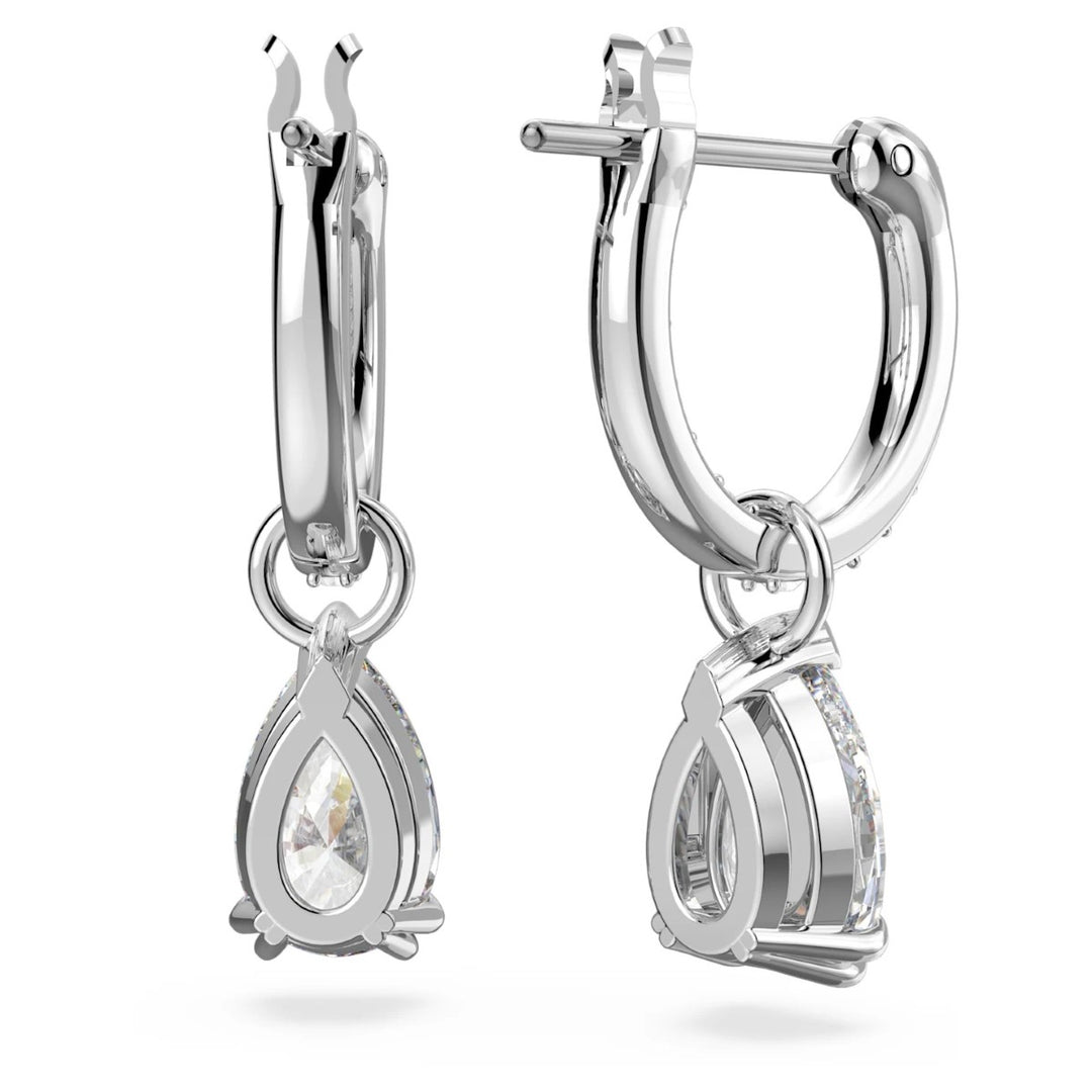 Swarovski Millenia Hoop Earrings Pear Cut - White with Rhodium Plating 5636716
