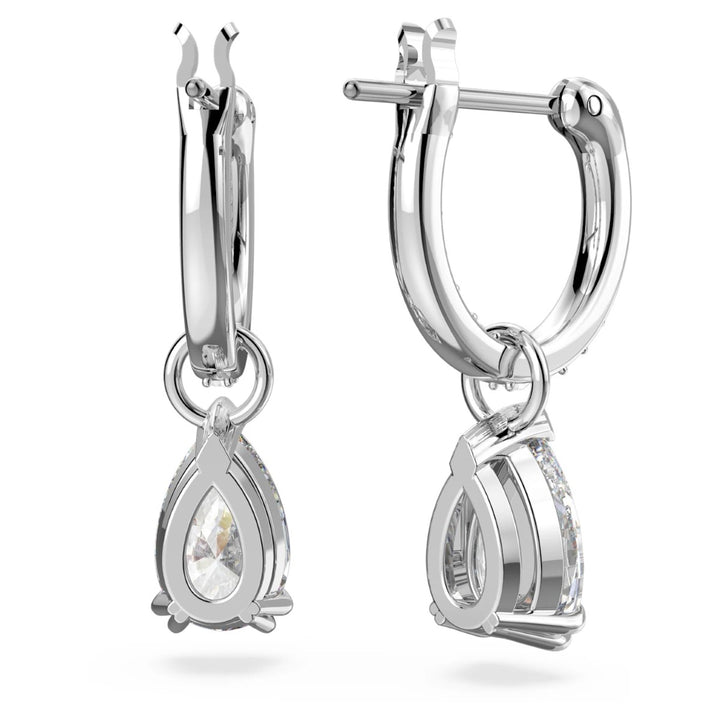 Swarovski Millenia Hoop Earrings Pear Cut - White with Rhodium Plating 5636716