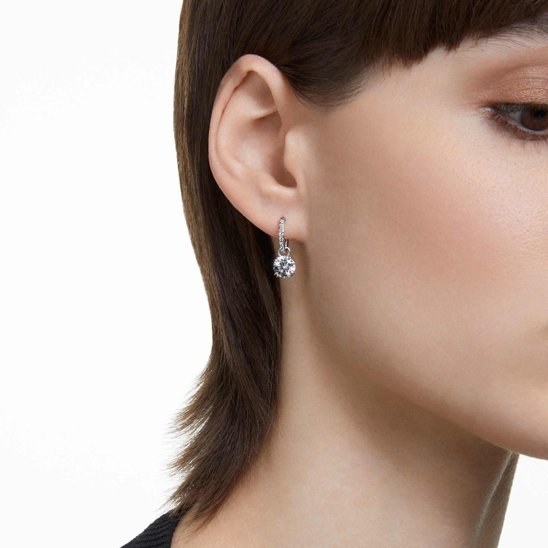Niche Jewellery Swarovski Constella Drop Earrings - White with Rhodium Plating detail