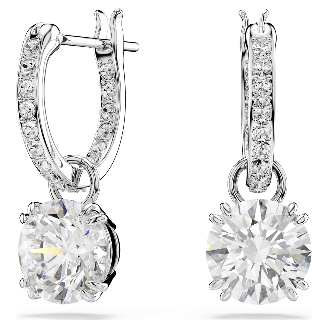 Niche Jewellery Swarovski Constella Drop Earrings - White with Rhodium Plating